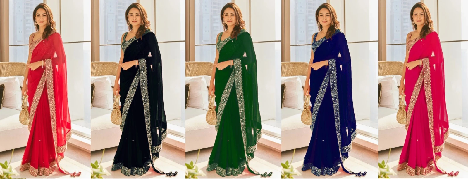 Vardan Ethnic Bt 381 Heavy Georgette Wholesale Fancy Sarees Catalog — Wholesale Sarees, MPA wholesale from Surat — view 17